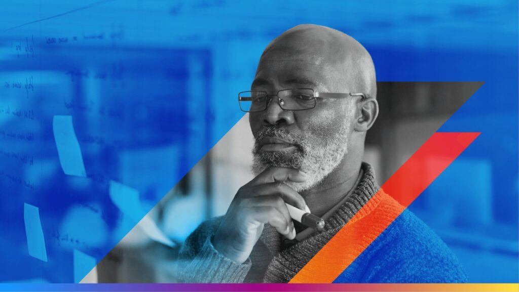 A person thinking - used for the email footer optimization featured image