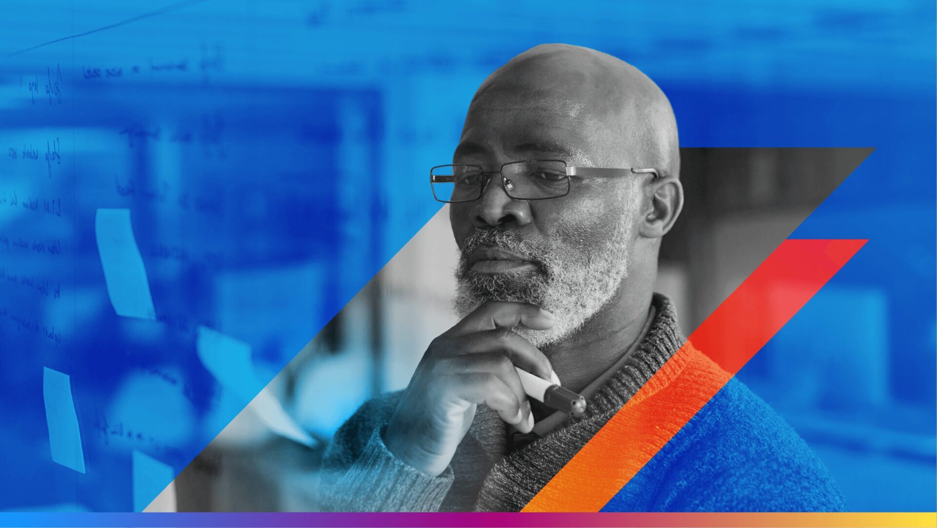 A person thinking - used for the email footer optimization featured image