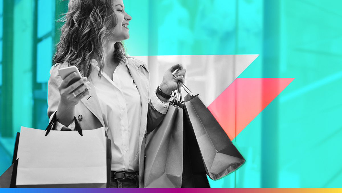 person with shopping bags to promote holiday 2025