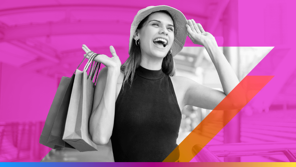 Image of person with shopping bags to promote the 10 CDP use cases article