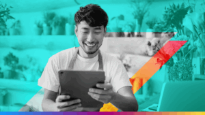 person looking at tablet - used to promote the insights to answers article