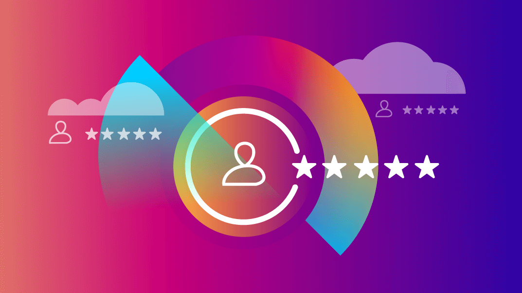 An abstract pink and purple graphic used for the Zeta Case Studies page