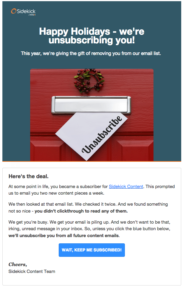 sidekick unsubscribe email example