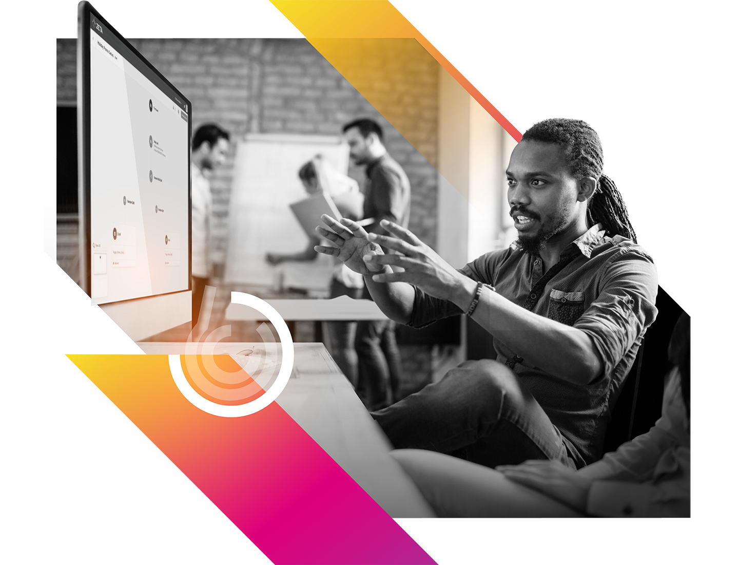 Analyst looking at a computer screen